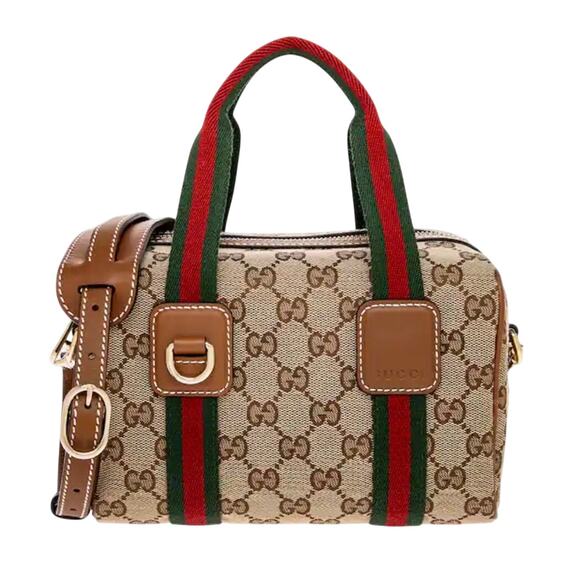 Gucci Handbags - Gucci GG Brown with Ophidia Strap Boston NWT